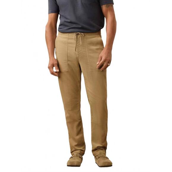 NEW FAHERTY stretch terry corduroy utility pant in barley